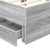vidaXL Bed Frame with Drawer Grey Sonoma 180 x 200 cm Engineered Wood