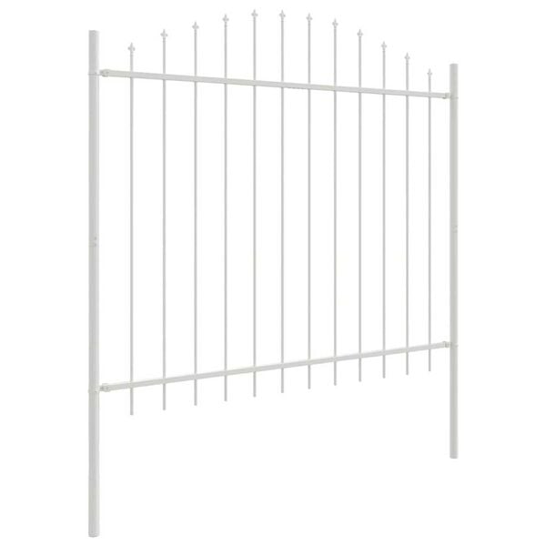 vidaXL Garden Fence 7 pcs White 170 x 190 cm Powder-Coated Steel