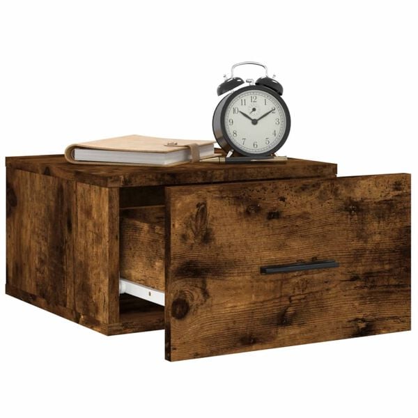 vidaXL Wall-mounted Bedside Cabinet Smoked Oak 35x35x20 cm