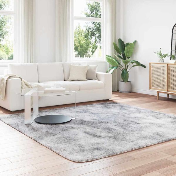 vidaXL Shaggy Rug High Pile NAVARRA Silver Grey 240x240 cm Polyester