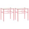 vidaXL Bedside Cabinets 2 pcs Pink and Transparent Metal and Glass