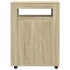 vidaXL Narrow Bathroom Cabinet with Wheels Sonoma Oak Engineered Wood