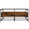vidaXL Coffee Table with Glass Top Smoked Oak 98.5x50x45 cm Steel