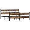 vidaXL Metal Bed Frame without Mattress Smoked Oak 200x200 cm