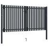 vidaXL Double Door Fence Gate Steel 300x175 cm Anthracite