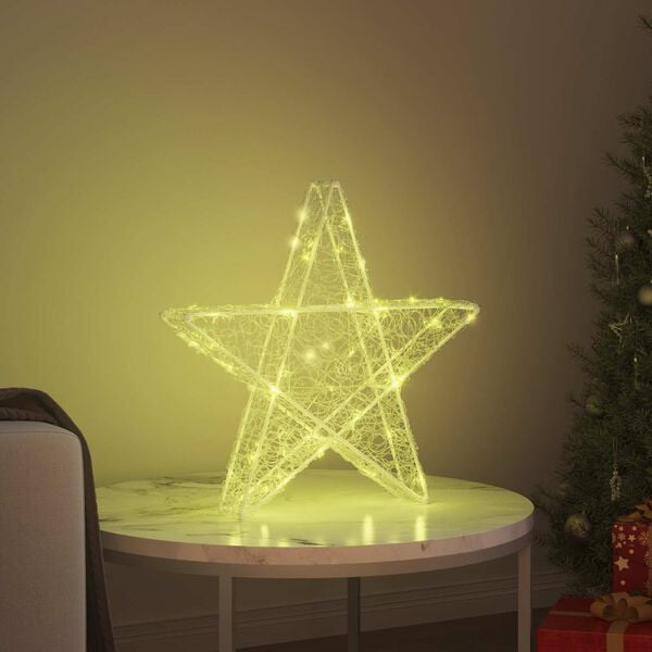 vidaXL 3D Star with 50 LEDs Warm white 55 x 53.5 x 10 cm Acrylic