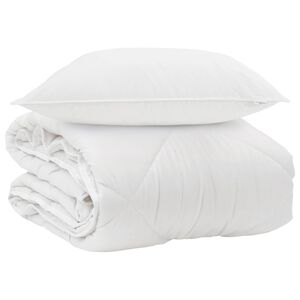 vidaXL All-Season Duvet with Pillow 2 pcs White Microfiber