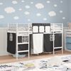 vidaXL Kids'Loft Bed Frame with Curtains White and Black 100 x 190 cm