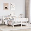 vidaXL Bed Frame without Mattress White 150x200 cm King Size Solid Wood Pine