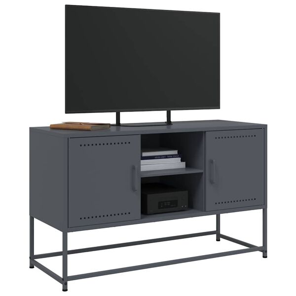 vidaXL TV Cabinet Anthracite 100.5x39x60.5 cm Steel