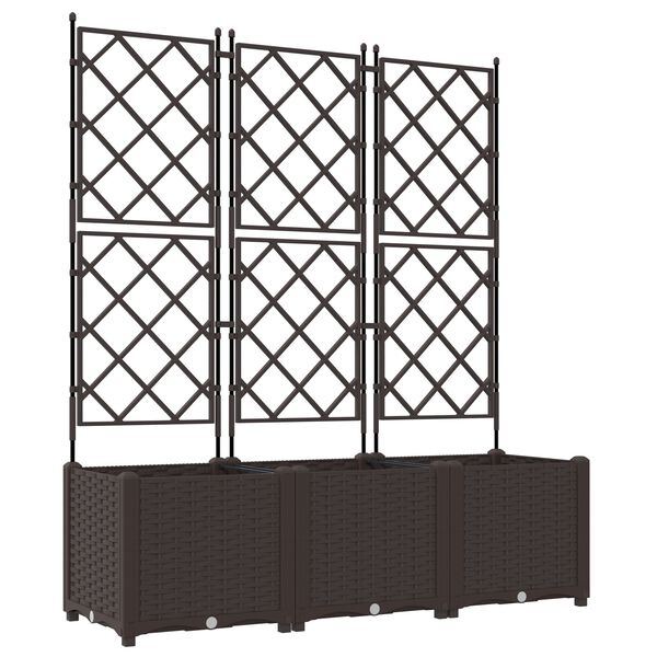 vidaXL Garden Planter 3 pcs Brown 120 x 40 x 143 cm Steel