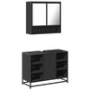 vidaXL 2 Piece Bathroom Furniture Set Black Engineered Wood