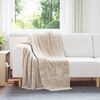 vidaXL Throw Blanket Beige 130 x 150 cm Fleece