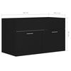 vidaXL Sink Cabinet with Built-in Basin Black Engineered Wood