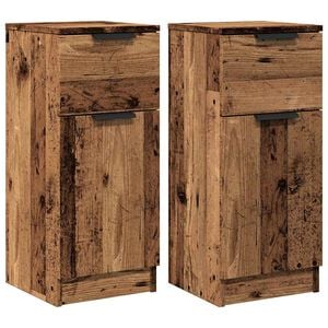 vidaXL Sideboards 2 pcs Old Wood 30x30x70 cm Engineered Wood