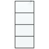 vidaXL Walk-in Shower Wall Black 80x195 cm Frosted ESG Glass