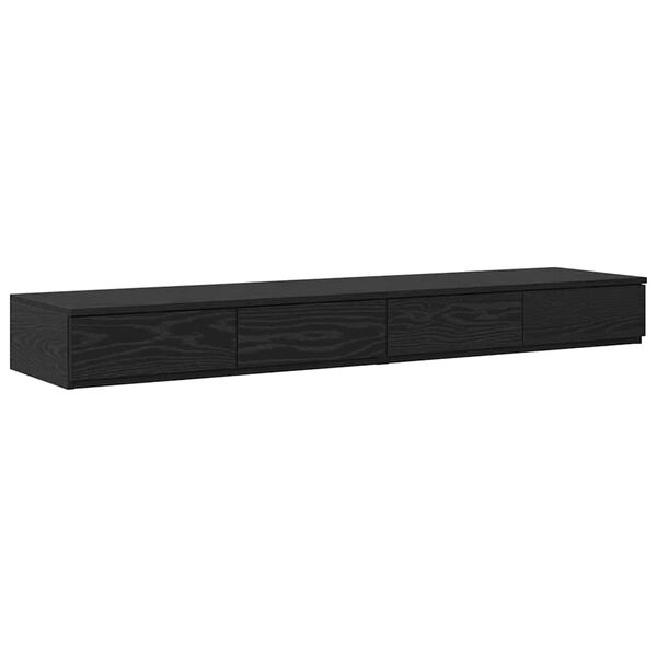 vidaXL Bed Drawers Black Oak 135 x 36.5 x 16.5 cm Engineered Wood