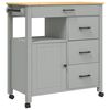 vidaXL Kitchen Trolley MONZA 84x40x88.5 cm Solid Wood Pine