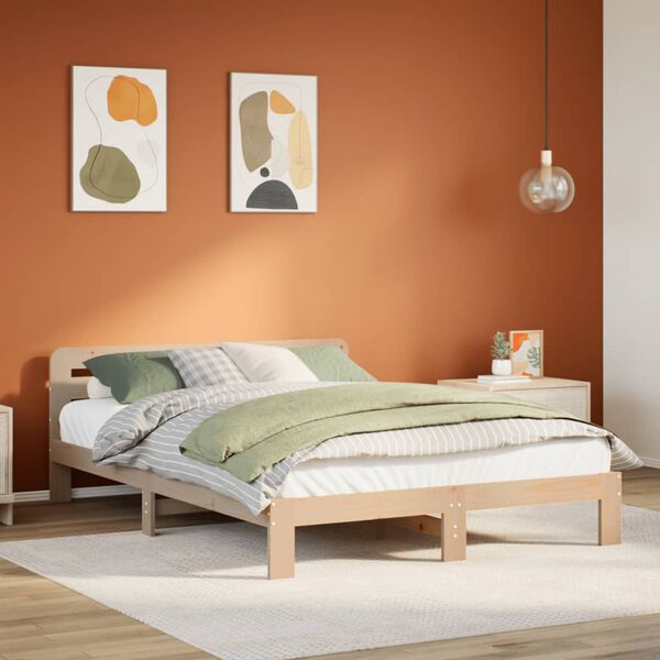 vidaXL Bed Frame without Mattress 120x190 cm Small Double Solid Wood Pine