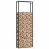 vidaXL Firewood Rack Matt Black 110x28x312 cm Steel