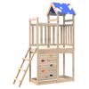 vidaXL Play Tower Natural 110.5 x 52.5 x 215cm Solid Pine Wood