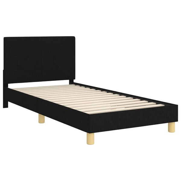 vidaXL Children's Bed Frame with Headboard Black 90 x 200 cm Fabric