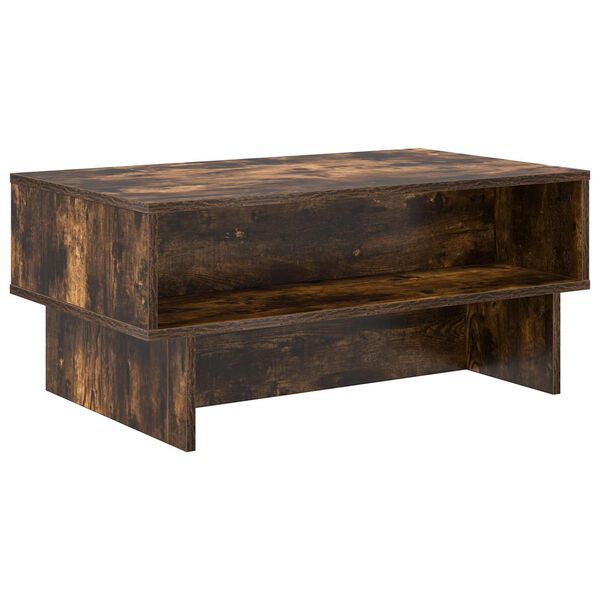 vidaXL Coffee Table Smoked Oak 80 x 46 x 35 cm Engineered Wood