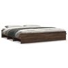 vidaXL Bed Frame without Mattress Brown Oak 200x200 cm Engineered Wood