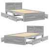 vidaXL Bed Frame with Headboard without Mattress Concrete Grey 90x190 cm Single