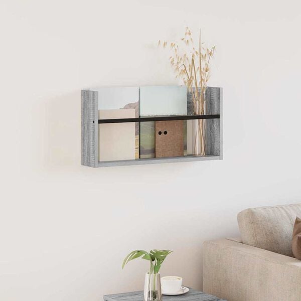 vidaXL Magazine Rack Grey Sonoma 60 x 12 x 30 cm Engineered Wood