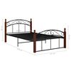 vidaXL Bed Frame without Mattress Black Metal&Solid Oak Wood 120x200 cm