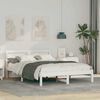 vidaXL Bed Frame with Headboard White 120 x 190 cm Solid Pine Wood