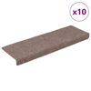vidaXL Stair Mats Self-adhesive 10 pcs 65x21x4 cm Light Brown Rectangular Edge