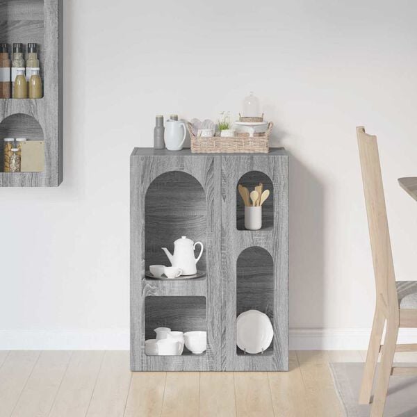 vidaXL Sideboard Grey Sonoma 59 x 35 x 80.5 cm Engineered Wood