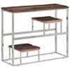 vidaXL Console Table Silver Stainless Steel and Solid Wood Sleeper