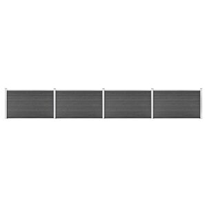 vidaXL Fence Panel Set WPC 699x105 cm Black