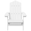 vidaXL Garden Adirondack Chair with Table HDPE White