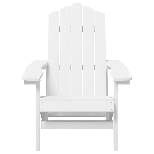 vidaXL Garden Adirondack Chair with Table HDPE White