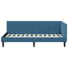 vidaXL Corner Bed Frame with Headboard Blue 90 cm x 200 cm Velvet