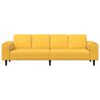 vidaXL Fabric Sofa with Cushion Light Yellow Corduroy fabric