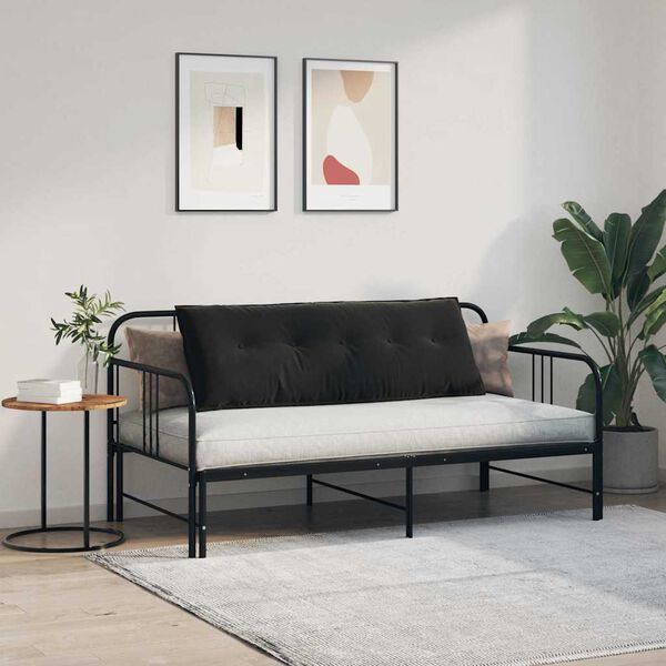 vidaXL Back Pillow Black 140 x 50 cm Corduroy Fabric