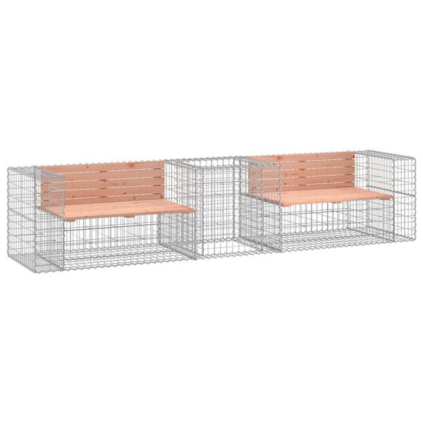 vidaXL Garden Bench with Gabion Basket Solid Wood Douglas