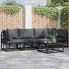 vidaXL Garden Sofa Set 4 pcs Black Metal