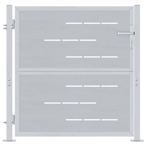vidaXL Garden Gate with Lock Silver 85 x 97 cm Stainless Steel