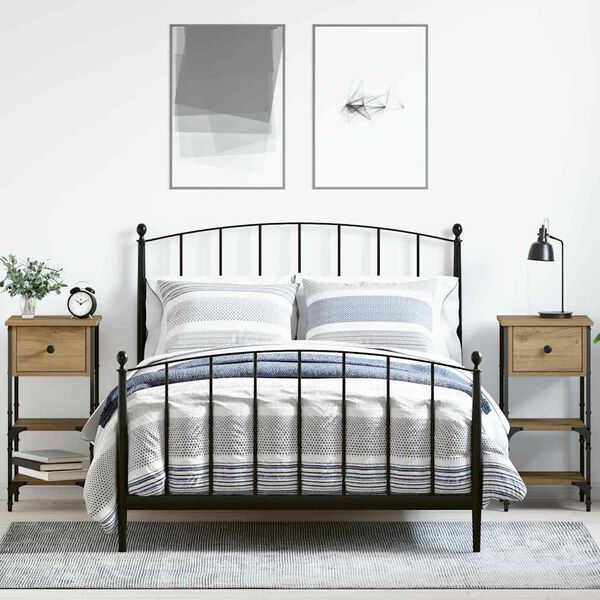 vidaXL Bedside Cabinet with Drawer 2 pcs Brown 33.5 x 36 x 70 cm