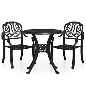 vidaXL 3 Piece Bistro Set Cast Aluminium Black