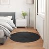 vidaXL Faux Sheepskin Rug Tafalla Black &Oslash; 100 cm Polyester