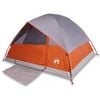 vidaXL Camping Tent Dome 3-Person Grey and Orange Waterproof