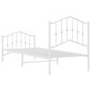 vidaXL Metal Bed Frame without Mattress with Footboard&nbsp;White 80x200cm