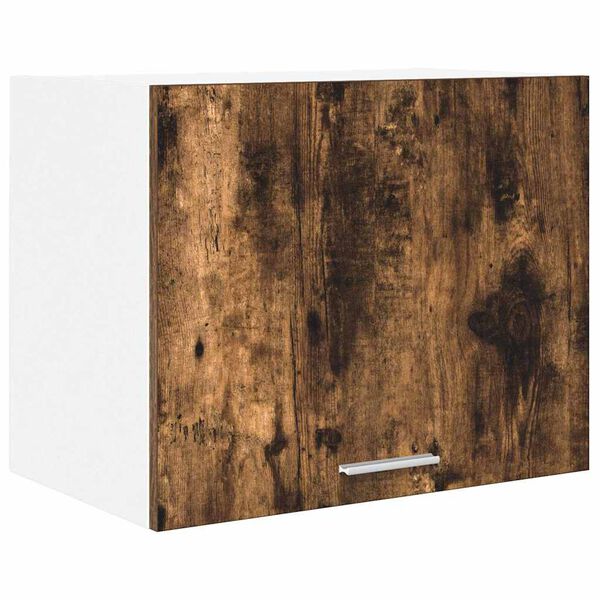 vidaXL Hanging Cabinet with Door Smoked Oak and White 50 x 31 x 40 cm